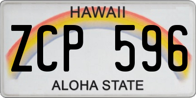HI license plate ZCP596