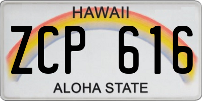 HI license plate ZCP616