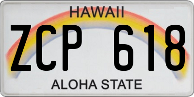 HI license plate ZCP618