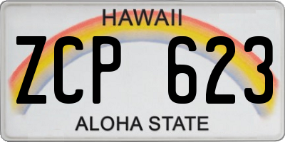 HI license plate ZCP623