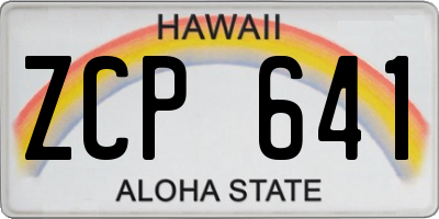 HI license plate ZCP641