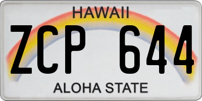 HI license plate ZCP644