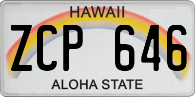 HI license plate ZCP646