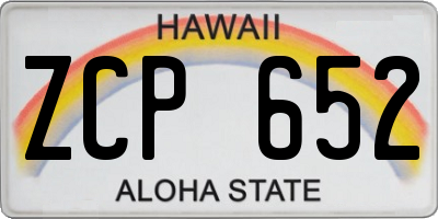 HI license plate ZCP652