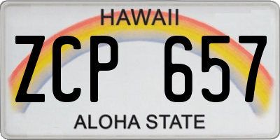 HI license plate ZCP657