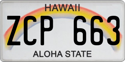 HI license plate ZCP663