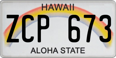 HI license plate ZCP673
