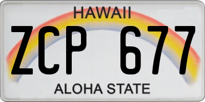 HI license plate ZCP677