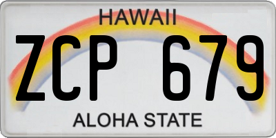 HI license plate ZCP679