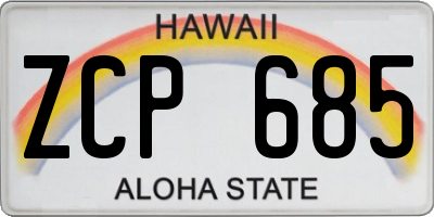 HI license plate ZCP685