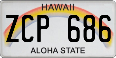 HI license plate ZCP686
