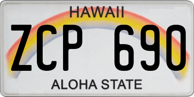 HI license plate ZCP690