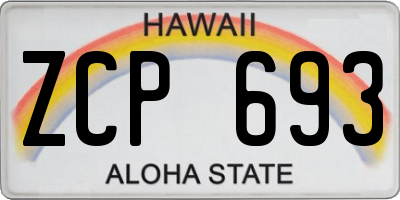 HI license plate ZCP693