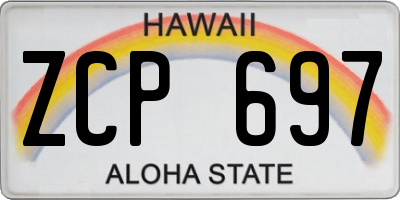 HI license plate ZCP697