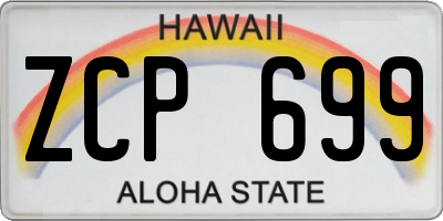 HI license plate ZCP699