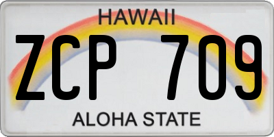 HI license plate ZCP709