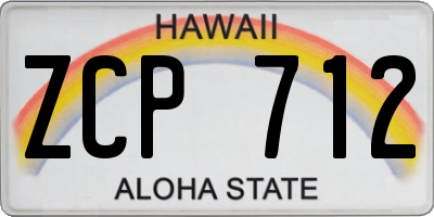 HI license plate ZCP712