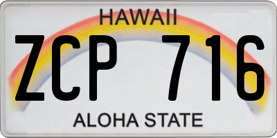 HI license plate ZCP716