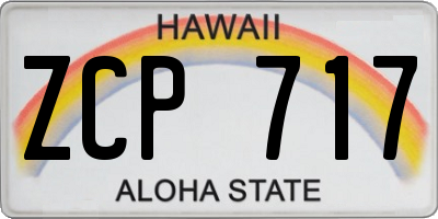 HI license plate ZCP717