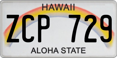 HI license plate ZCP729