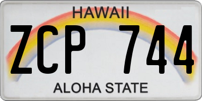 HI license plate ZCP744