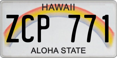 HI license plate ZCP771