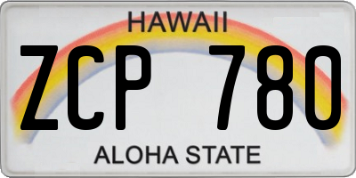 HI license plate ZCP780