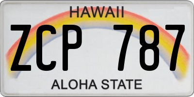 HI license plate ZCP787