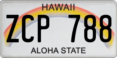 HI license plate ZCP788