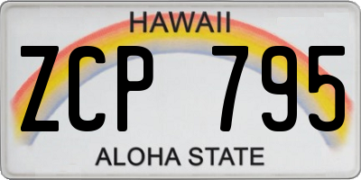 HI license plate ZCP795
