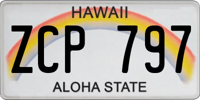 HI license plate ZCP797