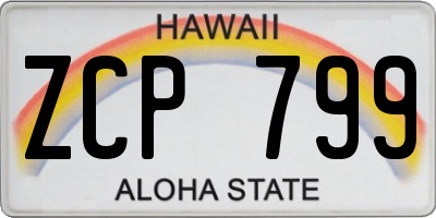 HI license plate ZCP799