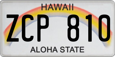 HI license plate ZCP810