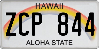 HI license plate ZCP844