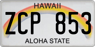 HI license plate ZCP853