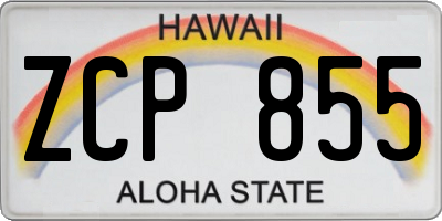 HI license plate ZCP855