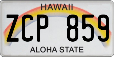 HI license plate ZCP859