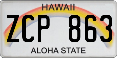 HI license plate ZCP863