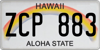 HI license plate ZCP883