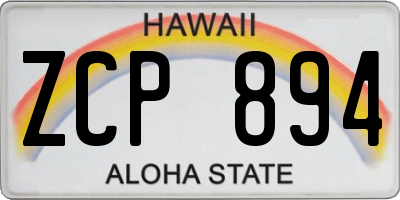 HI license plate ZCP894