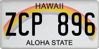 HI license plate ZCP896
