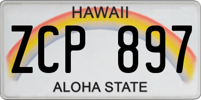 HI license plate ZCP897