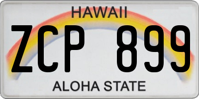 HI license plate ZCP899
