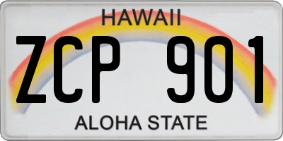 HI license plate ZCP901