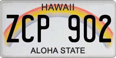 HI license plate ZCP902