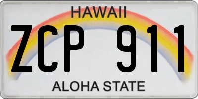 HI license plate ZCP911