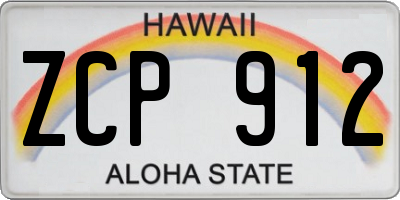HI license plate ZCP912
