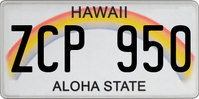 HI license plate ZCP950