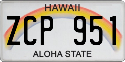 HI license plate ZCP951