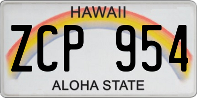 HI license plate ZCP954